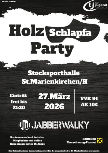Tickets für Holzschlapfaparty 2026 am 27.03.2026 - Karten kaufen